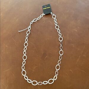 Maren Elena Silver Tone Interlocking Ovals 30 inch Necklace, NWT